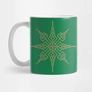 Pixel Gold Holiday Snowflake Mug